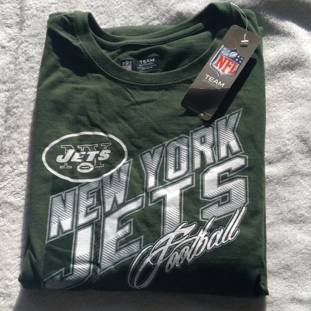 NFL NY JETS long sleeve logo tee. 1X Ladies.