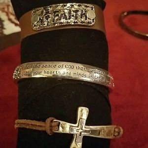 3 silver bracelets