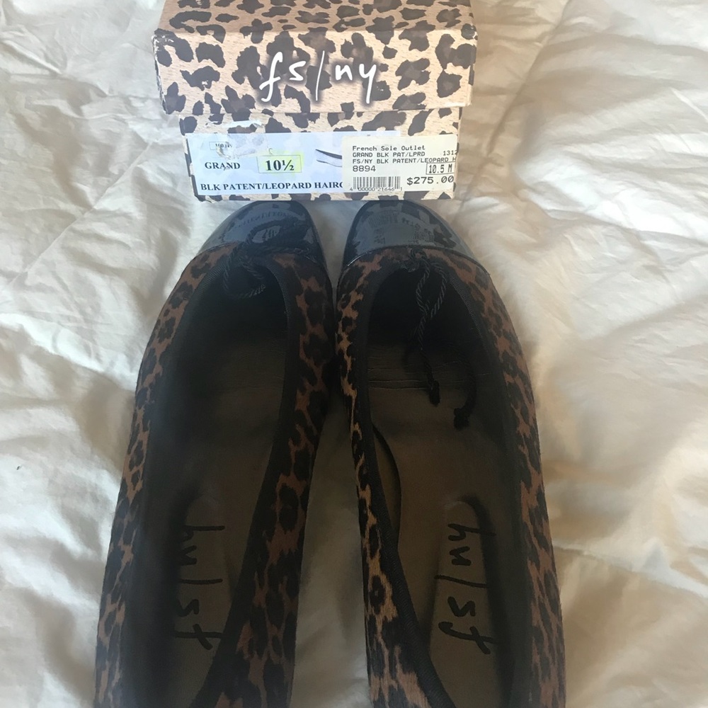 Brand new French Sole leopard print ballet flats