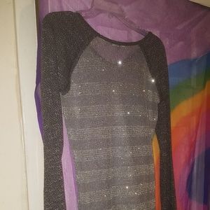 Miss Me glitzy thin sweater grey black