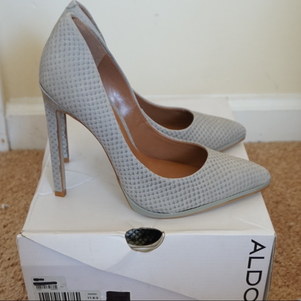 ALDO Suede Grey Heels