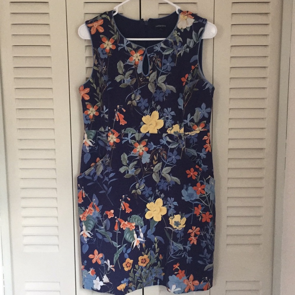 Lands End floral sleeveless shift dress
