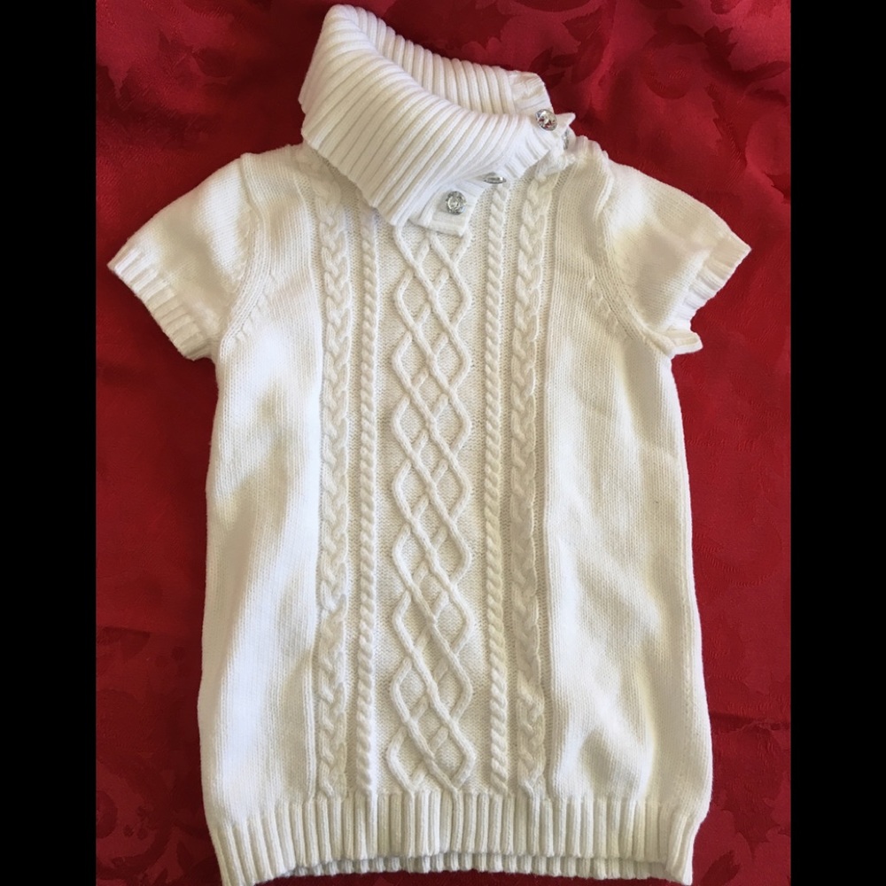Sparkling button Gymboree white cable sweater