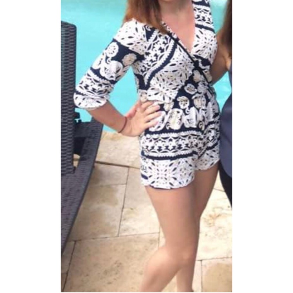 Navy & Gold Dainty Hooligan Romper
