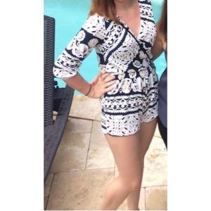 Navy & Gold Dainty Hooligan Romper