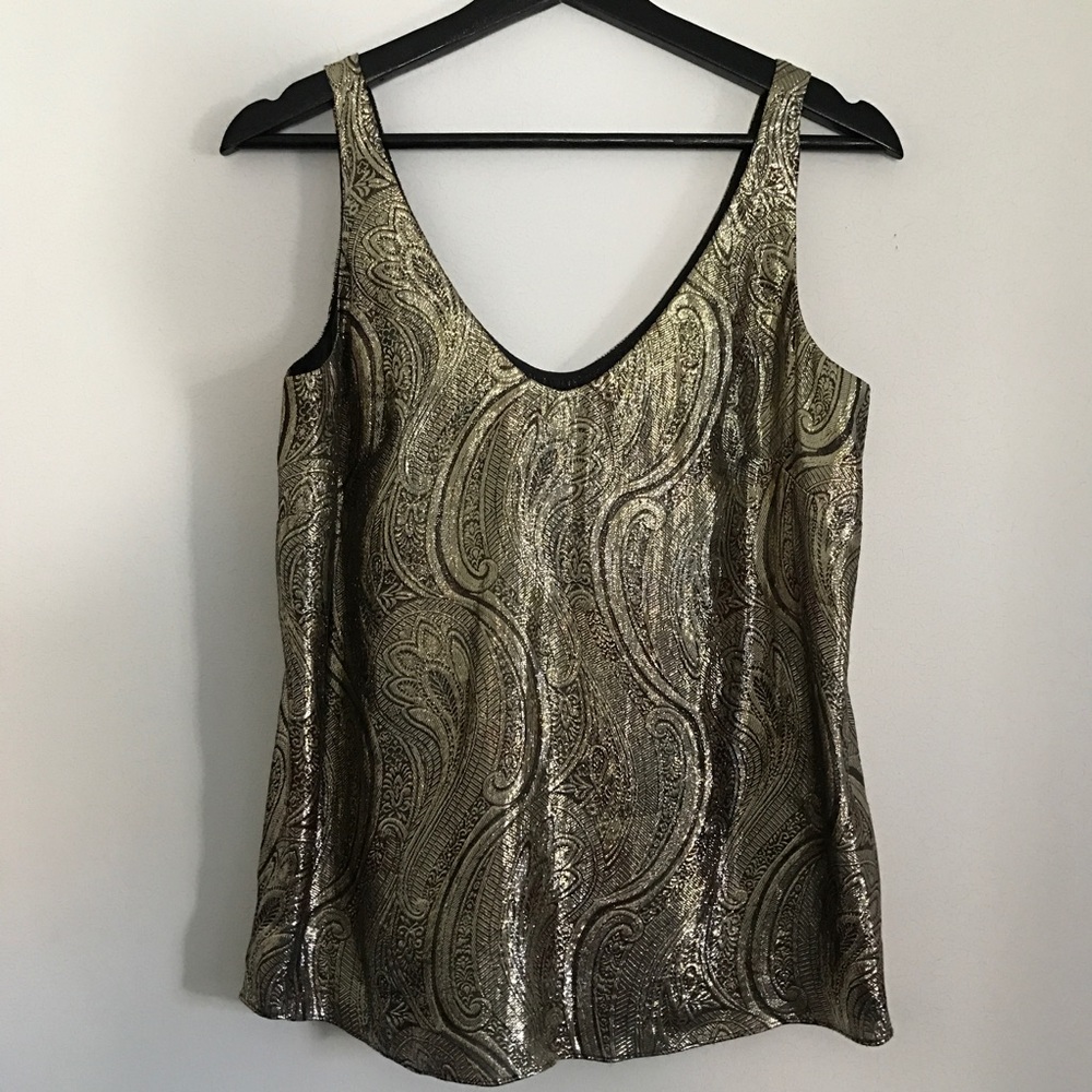 Gold Metallic paisley camisole