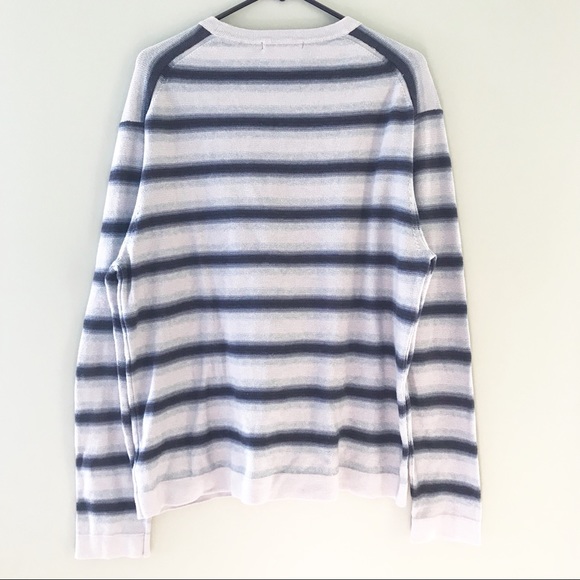 Banana Republic Men’s Navy Blue Striped Sweater - Picture 2 of 5