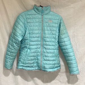 Blue reversible North Face winter jacket