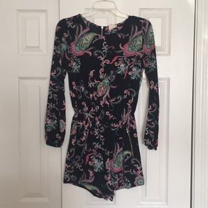 Paisley long sleeved romper