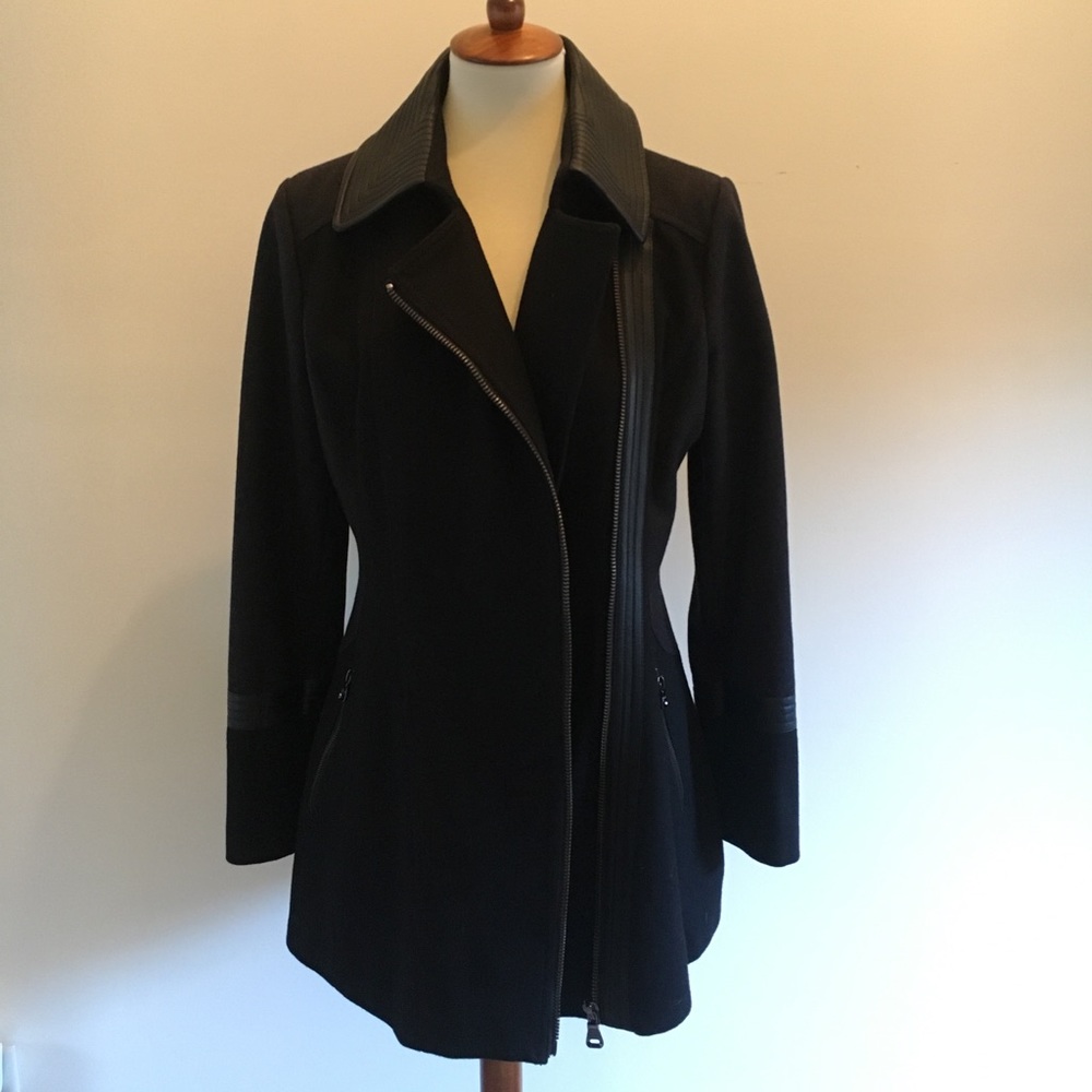 Guess Medium Asymmetrical zip wool Moto coat
