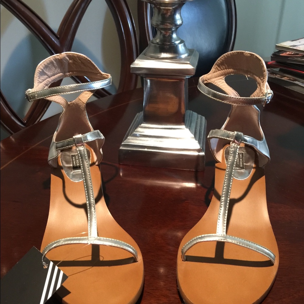 Zara woman silver sandals