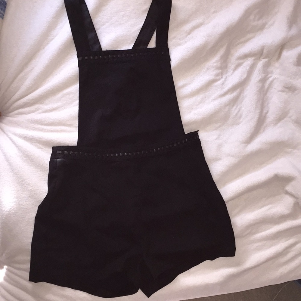 Black suede short overalls/romper H&M