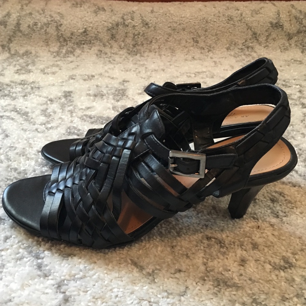 AK Anne Klein I flex black strappy heels