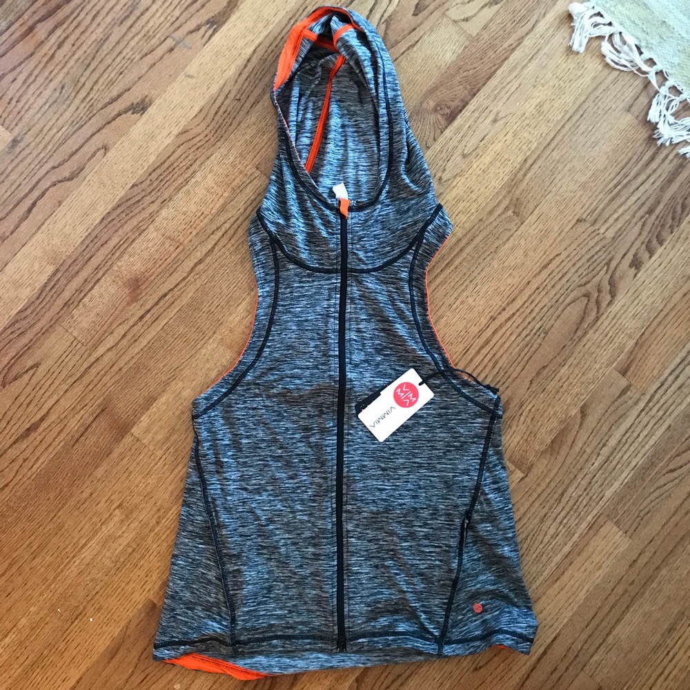 NWT Vimmia Charcoal Grey “Vigor” Hooded Vest