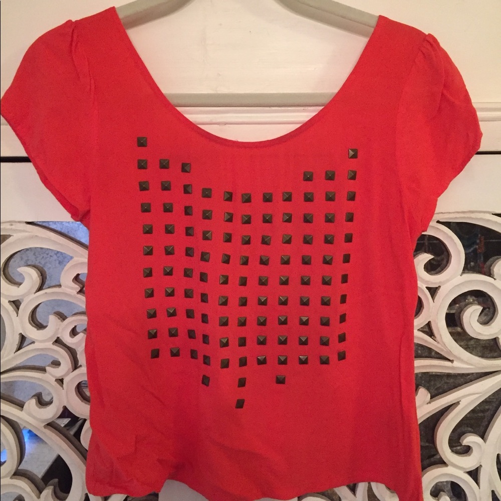 Lucca Couture embellished low back woven tee