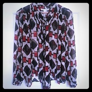 DVF Tie Neck Silk Blouse