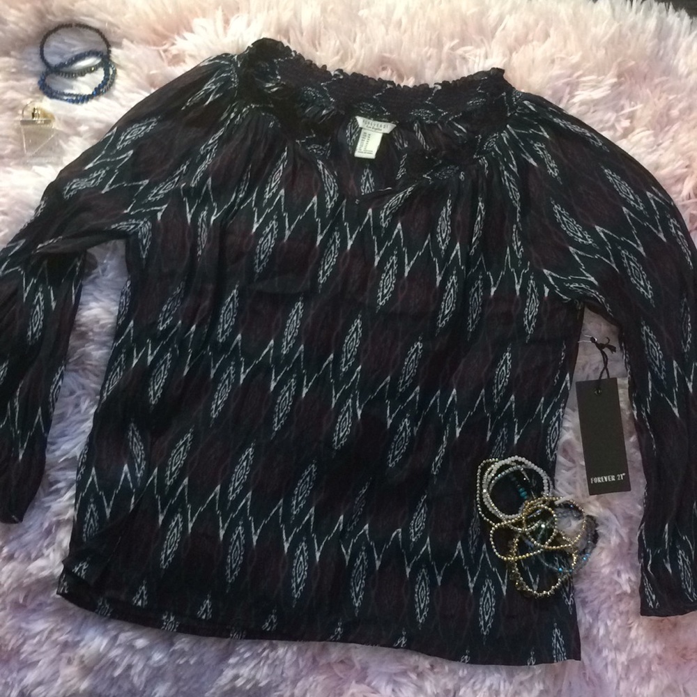 NWOT Purple/Black top