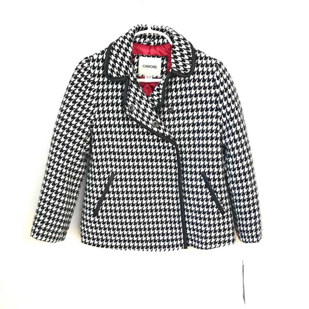 Houndstooth dress coat
