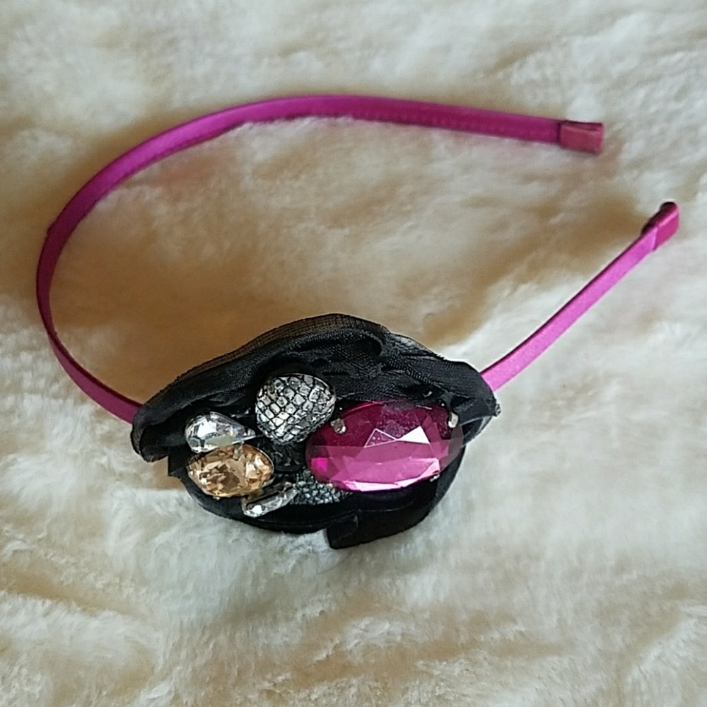 Tasha Pink Headband with Jewels