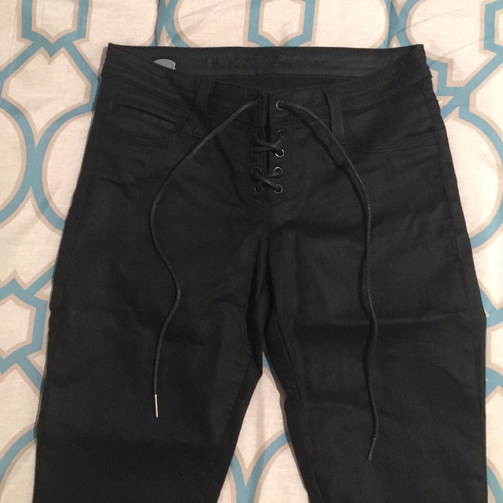 Guess Black Skinny Jeans with Lace