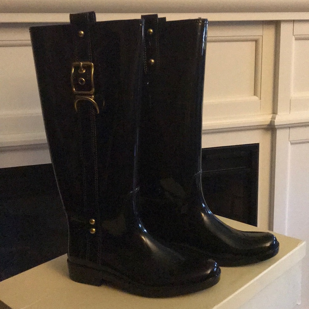 Coach Womens Black Rubber Tasha Shiny Finish -NWT