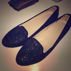 Club Monaco Black Sparkly Loafers ✨