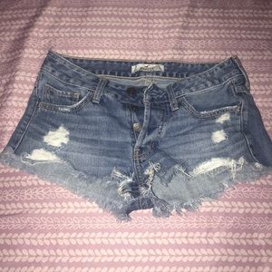 Ripped jean shorts