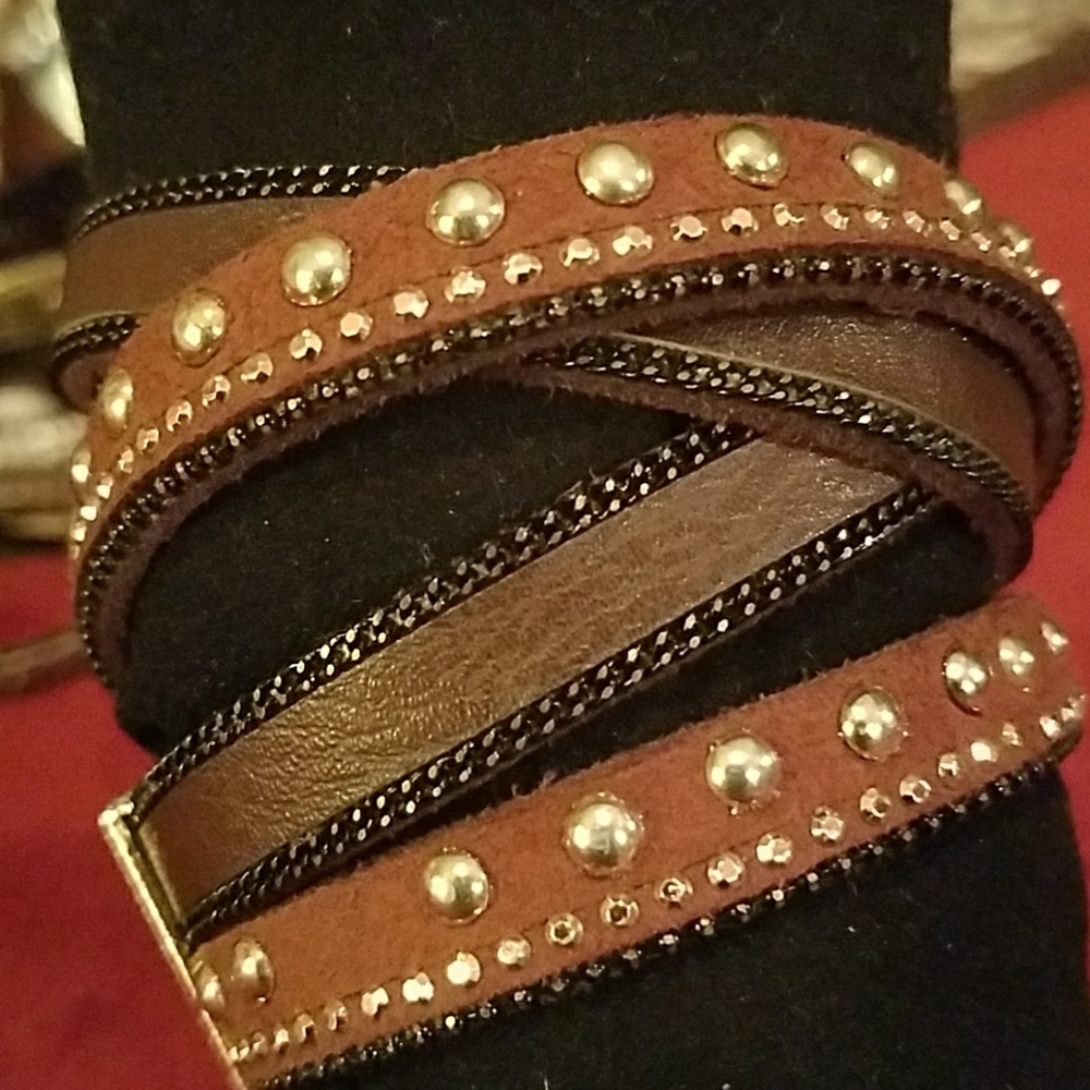Wrap around leather bracelet