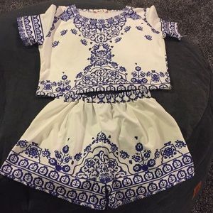 Crop top shorts set