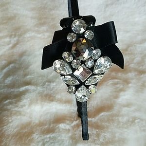 Cara Black Headband with Jewels