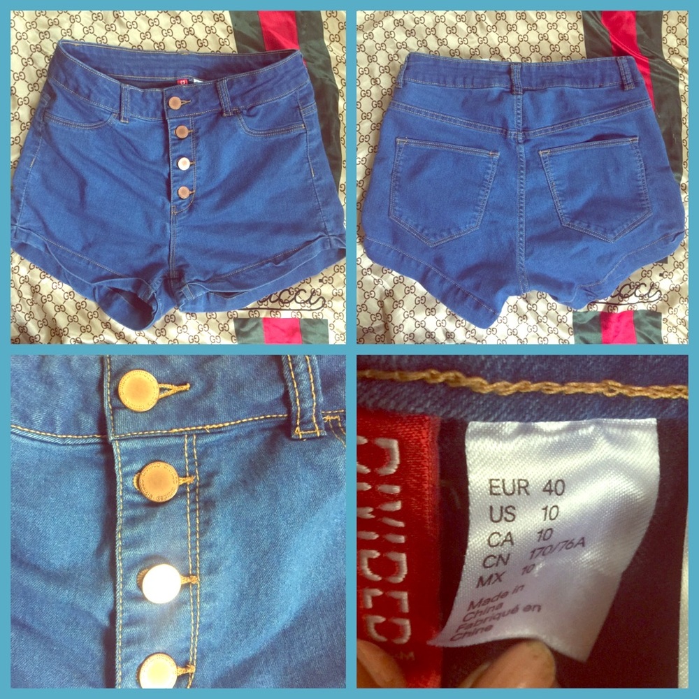 H&M Button Fly High Waist Shorts