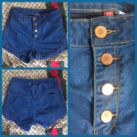 H&M Button Fly High Waist Shorts - Picture 2 of 5