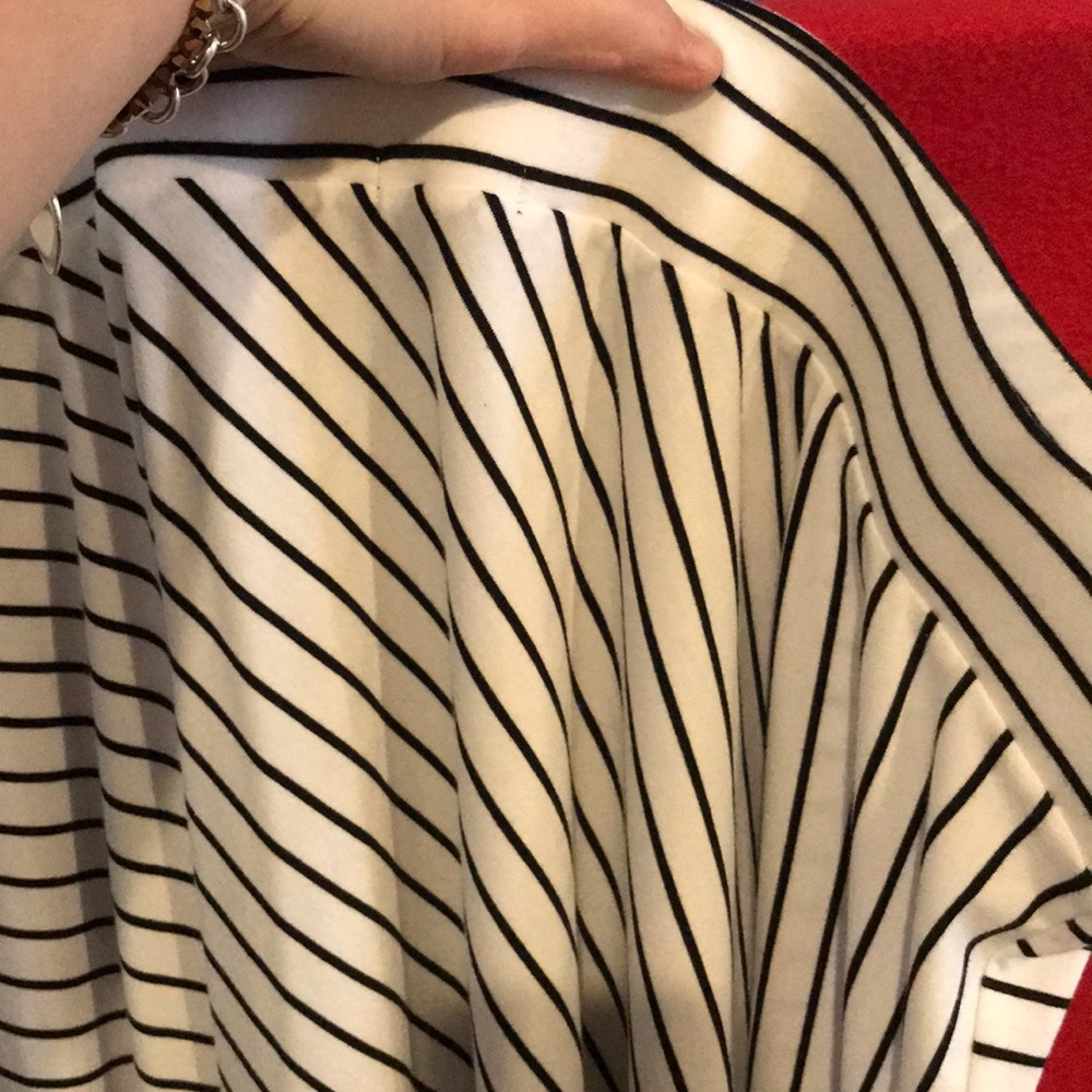 Striped high low maxi skirt