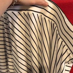 Striped high low maxi skirt