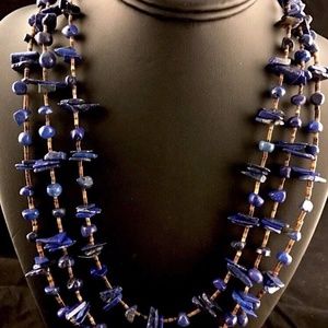 Sterling Silver Lapis Lazuli Shell Necklace