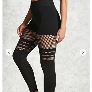 High waisted mesh details seamless leggings