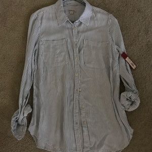 Blue striped button down