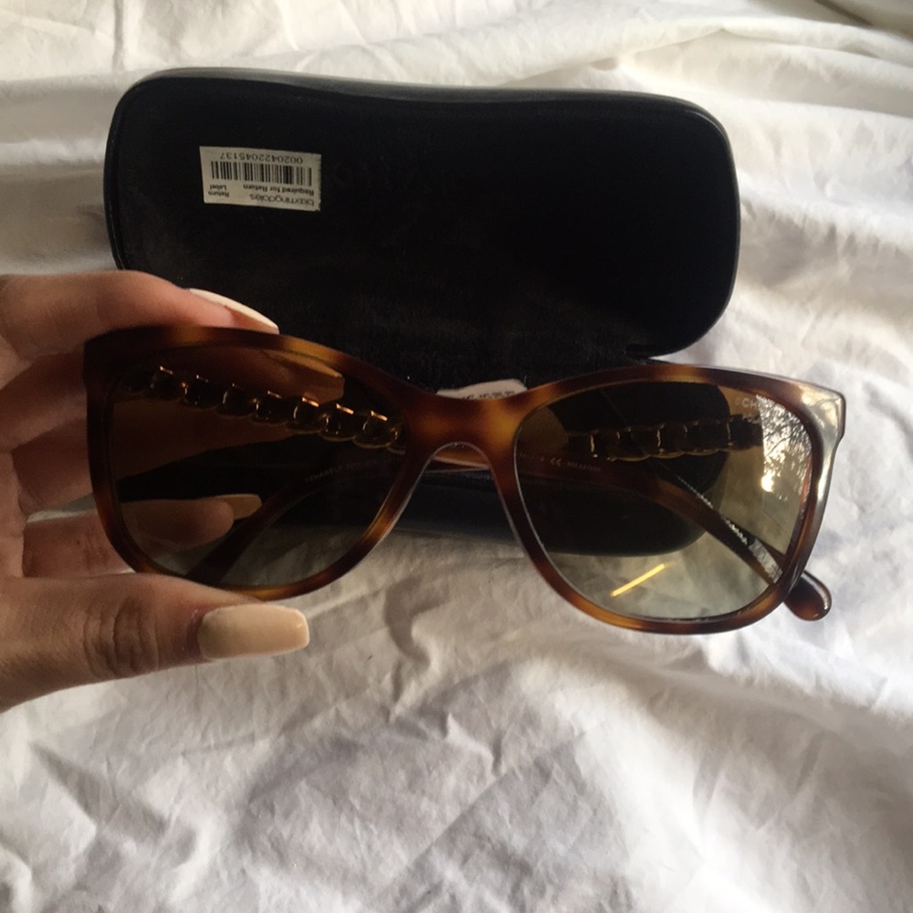 Chanel Cat-eye Chained Polarized Sunglasses