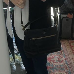 Kate Spade black leather crossbody purse