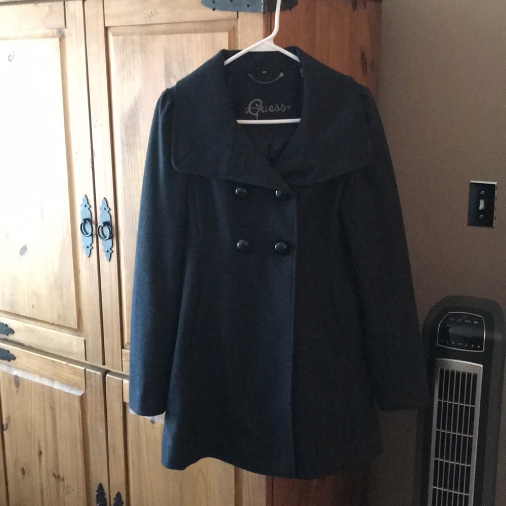 Guess Women’s Charcoal Dress Coat Size Small