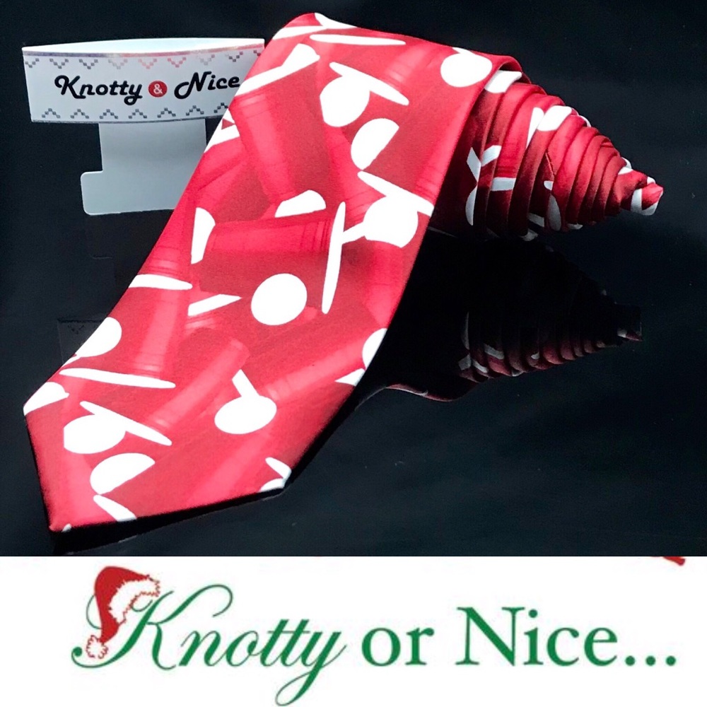 Knotty & Nice  Beer 🍻 Pong Game Cup Funny Tie