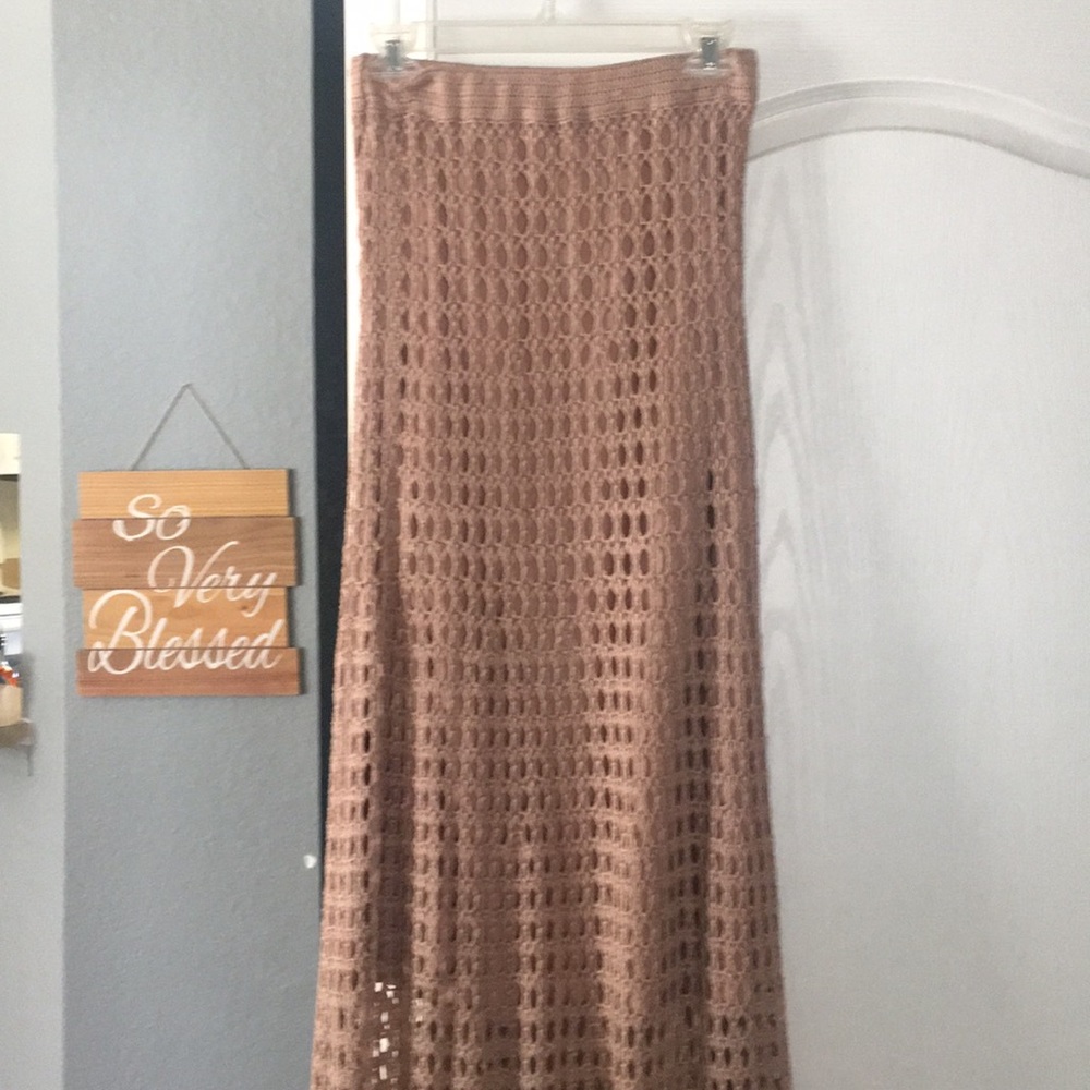 Hazel Lined Crocheted maxi skirt