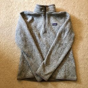 Gray Patagonia quarter zip sweater