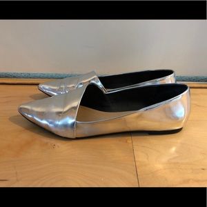Zara silver metallic flats