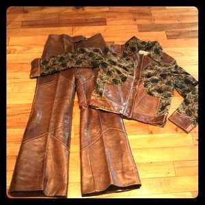 Vintage leather pants and coordinating jacket