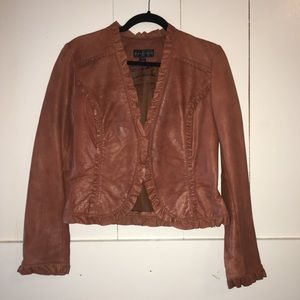 Tan leather jacket