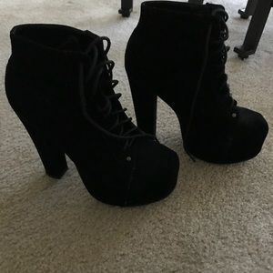 Platform Black Booties