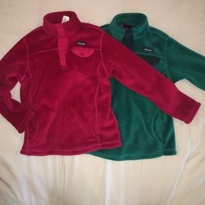 Two Girls Patagonia Re-tool Snap-T pullovers
