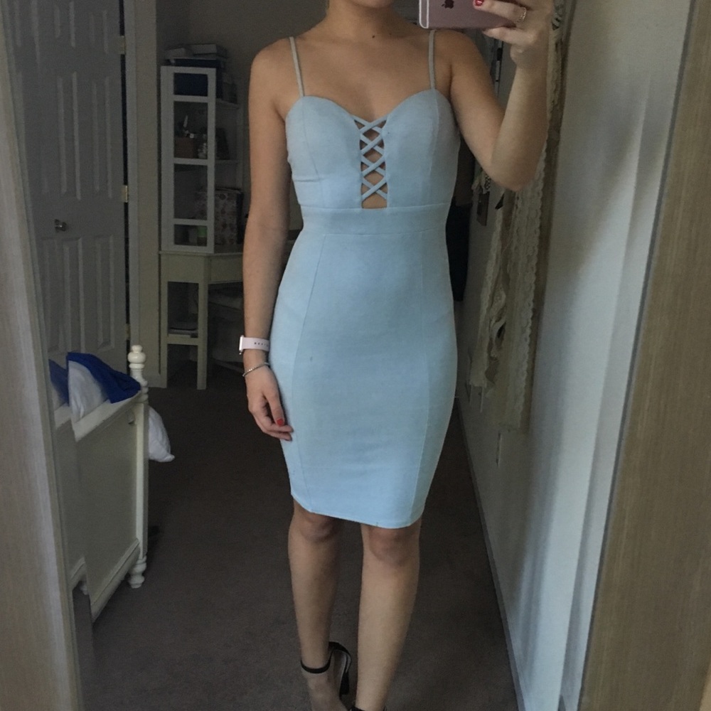 Icy Blue Midi Dress - Picture 2 of 4