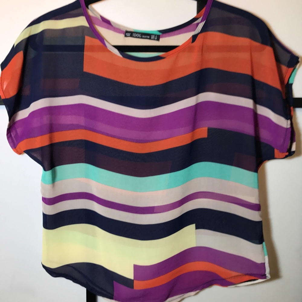 Sheer Color Block Blouse